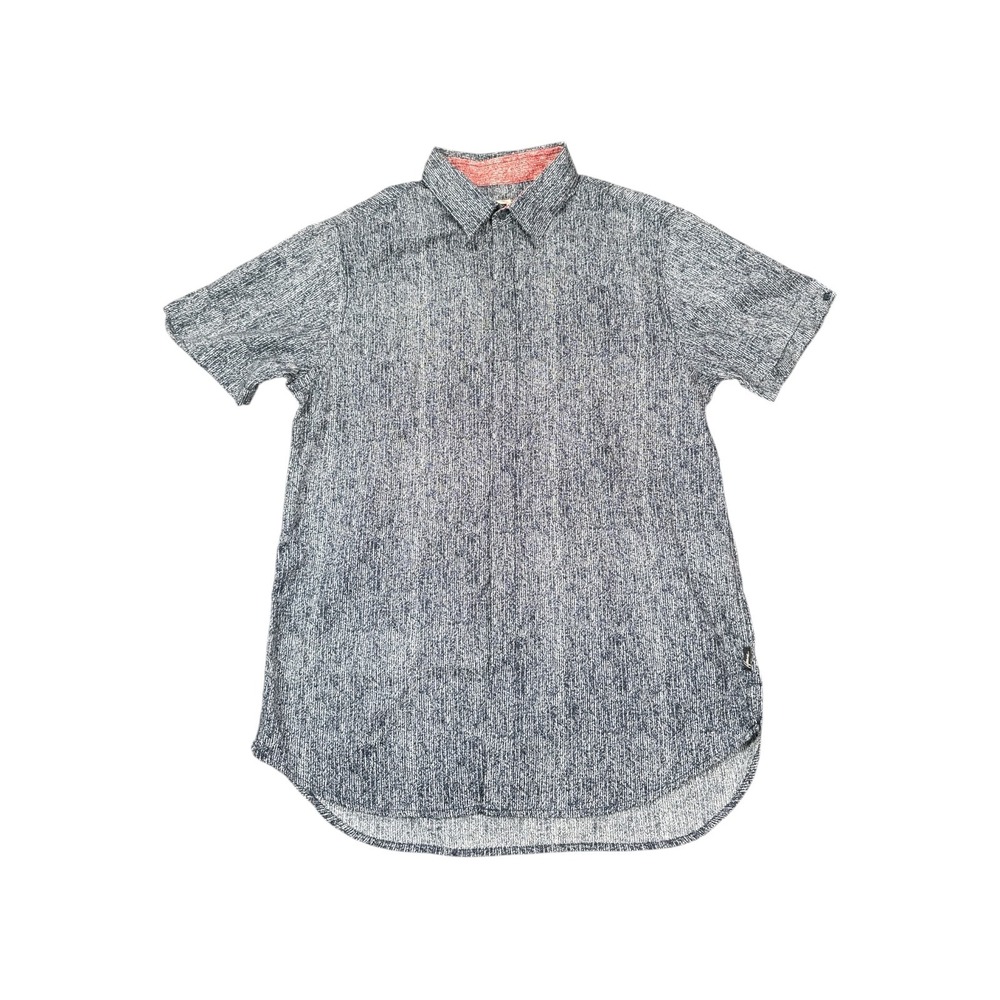 Howe Creative Workforce Mens Medium Blue White Textured Cotton Button Up Shirt